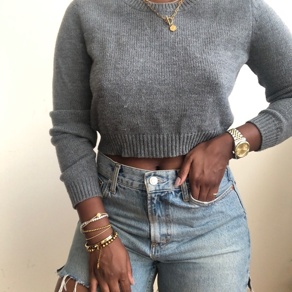 Cropped Knit Sweater